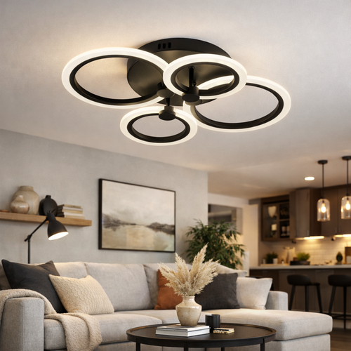 Lustra Cerc LED Negru