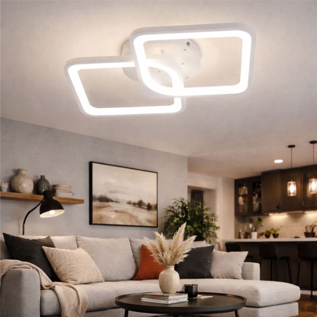 Lustra Patrat LED Alb